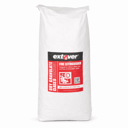 Extover Löschgranulat im 12-kg-Sack – geeignet für Lithium-Ionen-Akkus und industrielle Anwendungen.