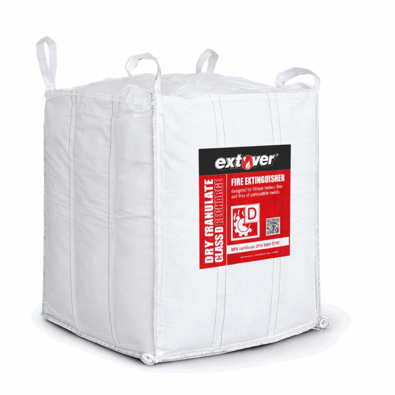 Extover Löschgranulat im BigBag – mineralisches Löschmittel für Lithium-Ionen-Akkus und Gefahrgutbereiche.