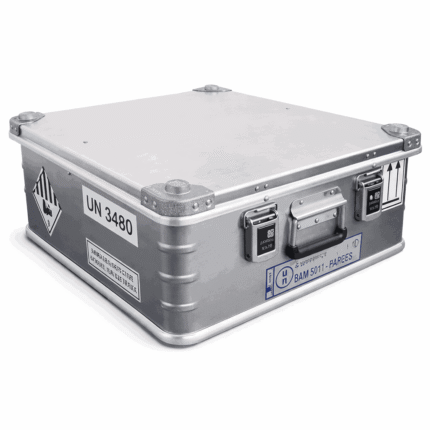 Geschlossene ZARGES Transport- und Lagerbox für Lithium-Ionen-Akkus mit ADR Zulassung