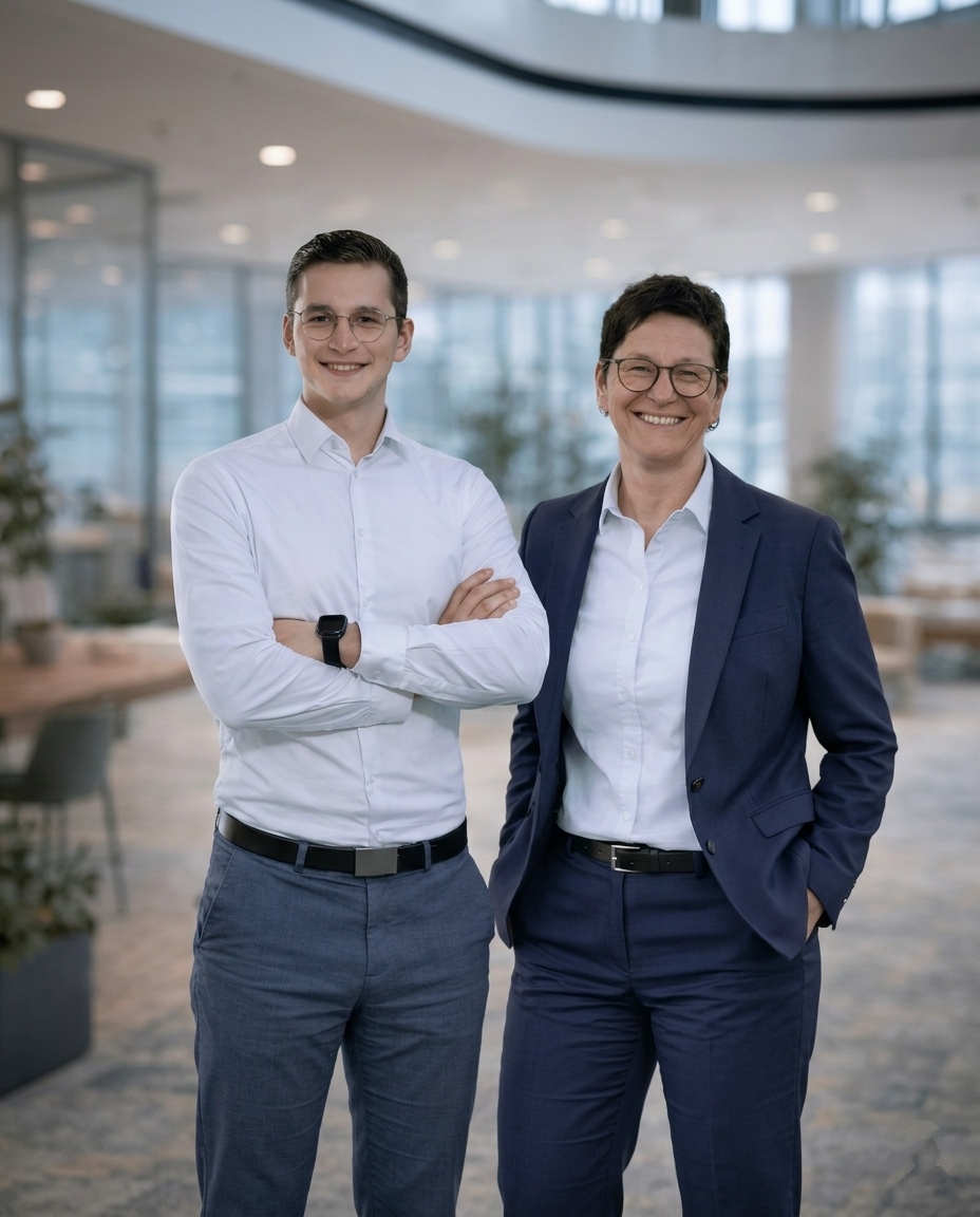 Team des Brandschutzcenter Ostalb – Mutter und Sohn als Inhaber eines familiengeführten Brandschutzunternehmens