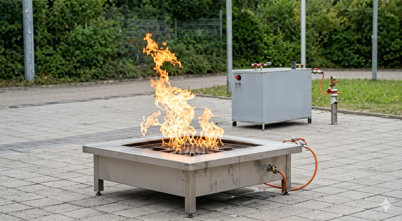 Brandschutzhelfer-Ausbildung – praktische Löschübung mit Feuerlöscher